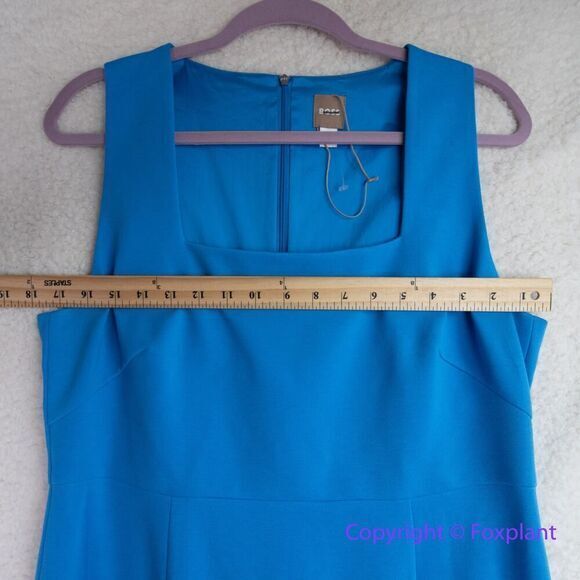 New! BOSS Domeja Square Neck Sheath Dress in Brilliant Blue, US size 10 - Picture 8 of 16
